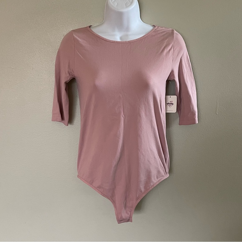 NWT Free People Intimately 3/4 Sleeve Seamless Bodysuit in Rose